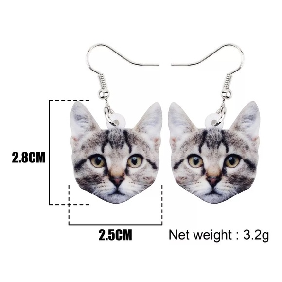 𝕙𝕡! Acrylic Cat Earrings - Picture 2 of 4